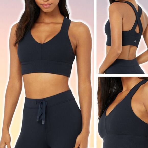 ALO Yoga Other - ALO YOGA Emulate Navy Sports Bra Women's Size Medium